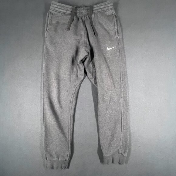 Nike Mens Medium Gray Club Fleece Tapered Leg Joggers Sweatpants Logo - Picture 8 of 14